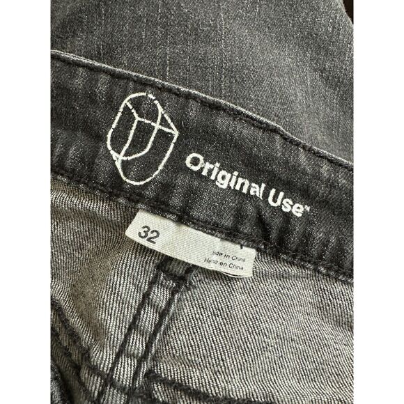 Original Use Black Moto Jeans Biker Style Skinny Denim Pants size 32 - Picture 3 of 6